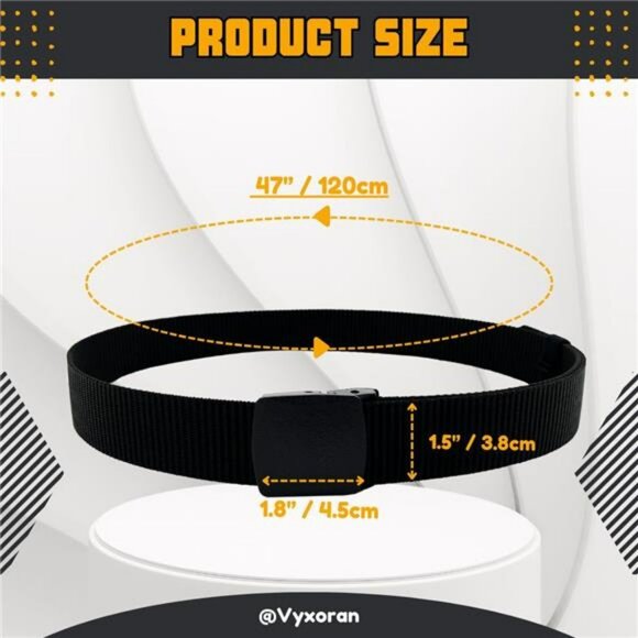 Mens nylon tactical belt adjustable canvas webbing slide buckle military outdoor - Picture 2 of 8